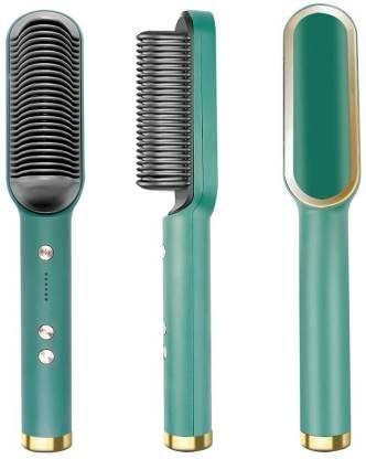 3-in-1 Electric Hair Straightener Brush - Professional Styling Tool with Anion Technology