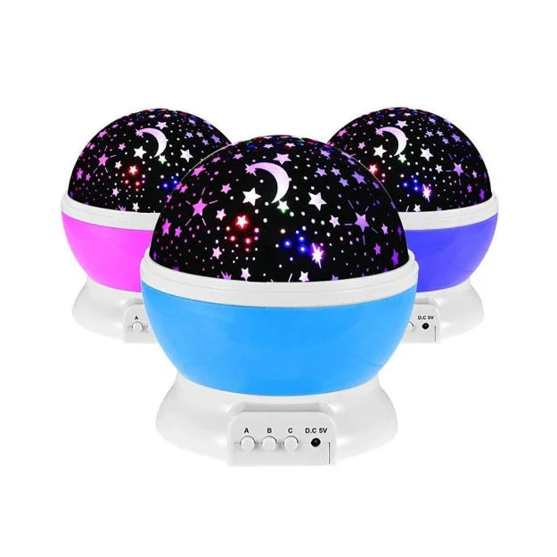 Star Moon Night Light Projector - 360° Rotating