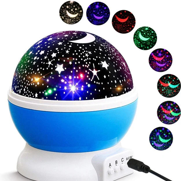 Star Moon Night Light Projector - 360° Rotating