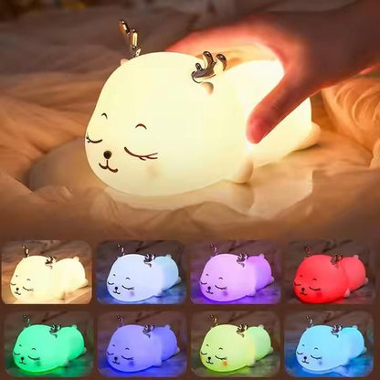 Cute Teddy Bear Night Light - Touch Control Battery Powered LED Lamp for Nursery