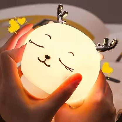 Cute Teddy Bear Night Light - Touch Control Battery Powered LED Lamp for Nursery