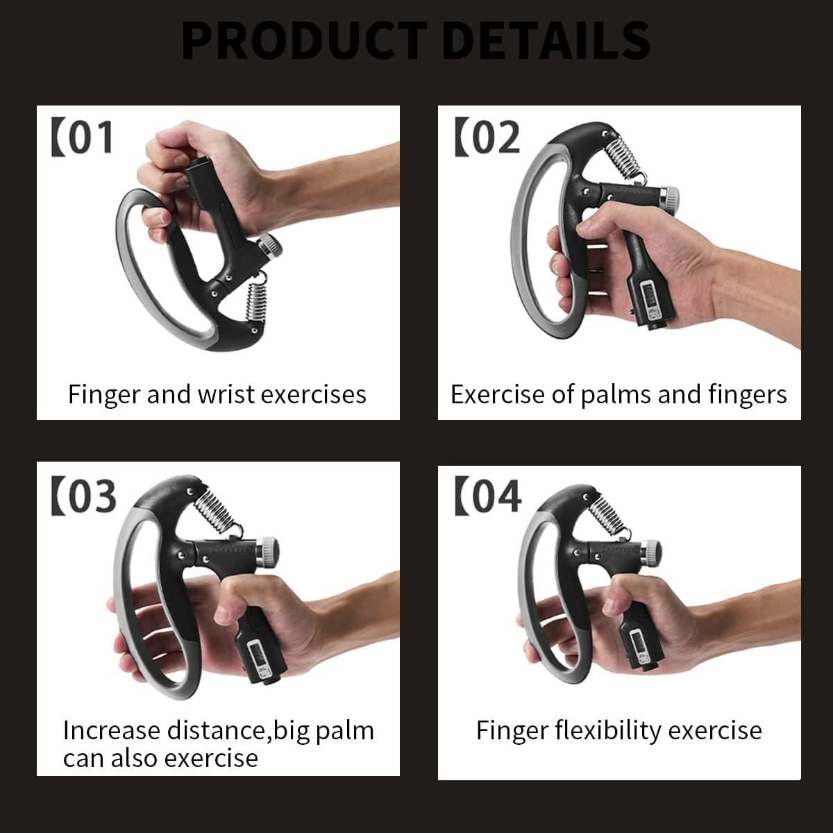 Adjustable Counting Hand Grip Strengthener - Build Grip Power