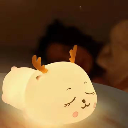 Cute Teddy Bear Night Light - Touch Control Battery Powered LED Lamp for Nursery
