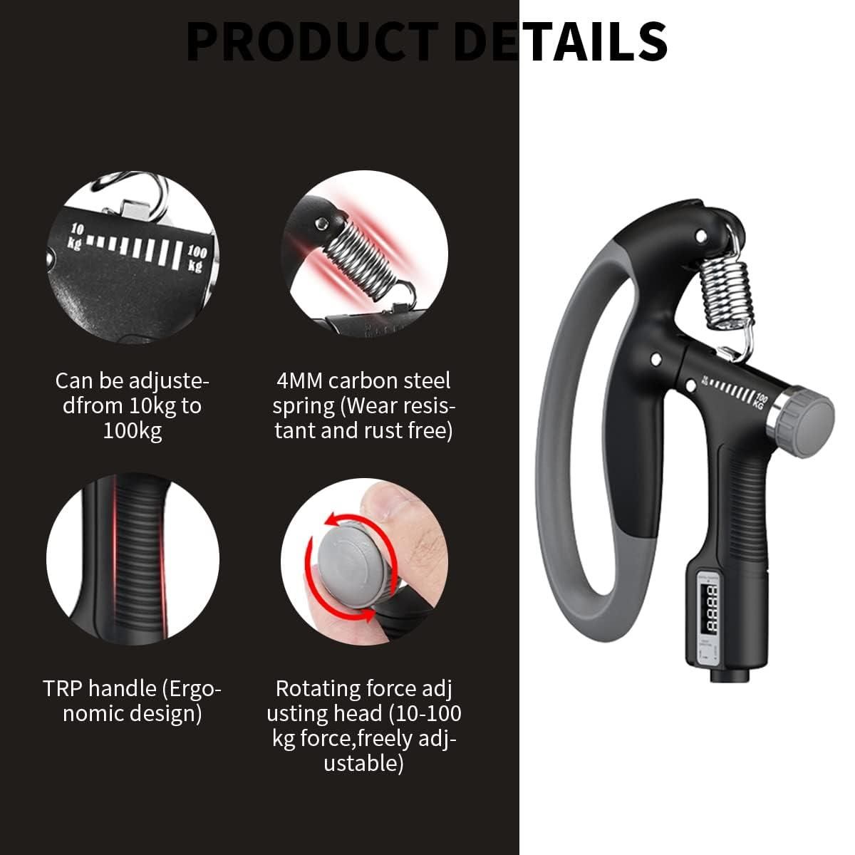 Adjustable Counting Hand Grip Strengthener - Build Grip Power