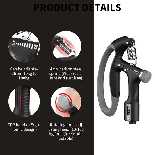 Adjustable Counting Hand Grip Strengthener - Build Grip Power