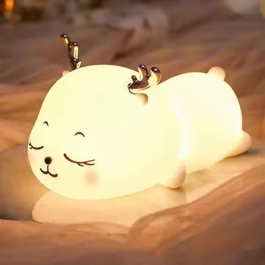 Cute Teddy Bear Night Light - Touch Control Battery Powered LED Lamp for Nursery