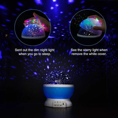Star Moon Night Light Projector - 360° Rotating